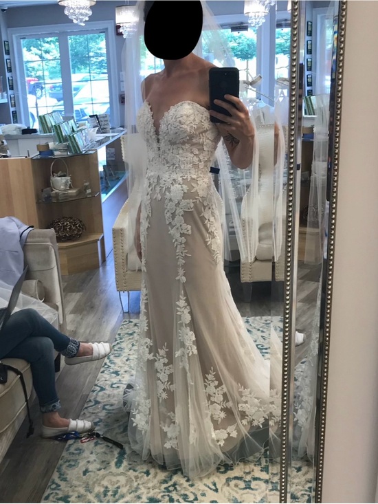 Justin Alexander Dresses & Skirts - UNUSED Strapless Lace Appliqué Wedding Dress in Ivory